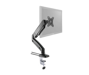 Ergo Monitor Arm mounted on a desk, offering flexible height adjustment and improved workspace ergonomics.
