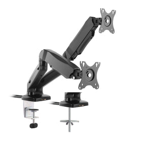 Ergo Monitor Arm with dual adjustable arms for optimal workspace organization and ergonomic support.