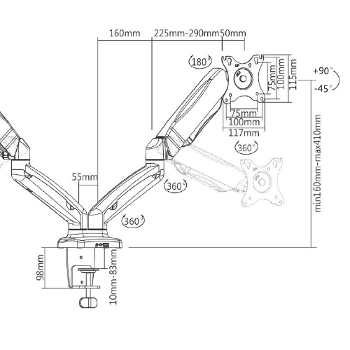 ergo-monitor-arm-specifications-showing-adjustable-dimensions-for-versatile-setup-and-ergonomic-design