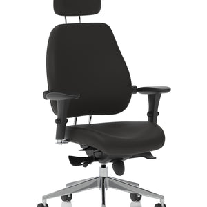 Black office chair with headrest 
