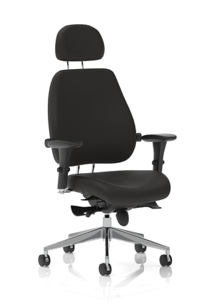 Black office chair with headrest 